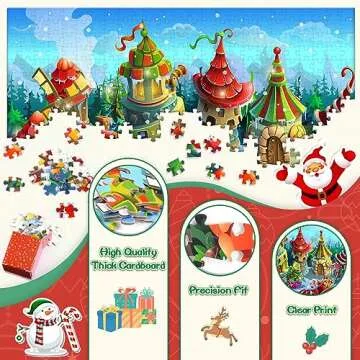 Advent Calendar 2024 Jigsaw Puzzles,24 Days Countdown Calendars,500 Pieces Santa Clause Jigsaw Puzzles Idea Gift for Kids Great Stocking Stuffer Xmas Gifts Puzzle Home Decor