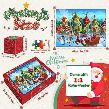 Advent Calendar 2024 Jigsaw Puzzles,24 Days Countdown Calendars,500 Pieces Santa Clause Jigsaw Puzzles Idea Gift for Kids Great Stocking Stuffer Xmas Gifts Puzzle Home Decor