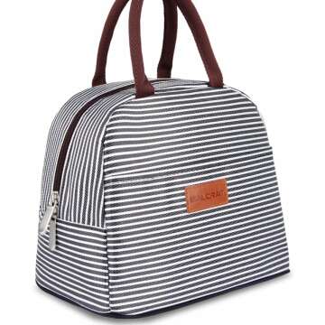 Insulated Lunch Bag Tote for Work & School