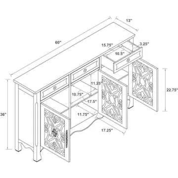 Coaster 3-Door Accent Cabinet in Antique Green for Any Room
