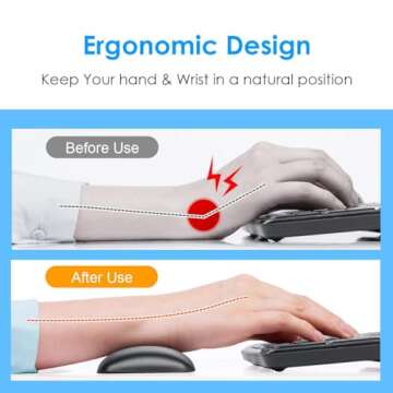 Ergonomic SANWA Gel Wrist Rest for Long Typing Sessions