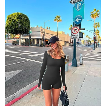 TOB Women's Stylish Ribbed Yoga Rompers for All Occasions