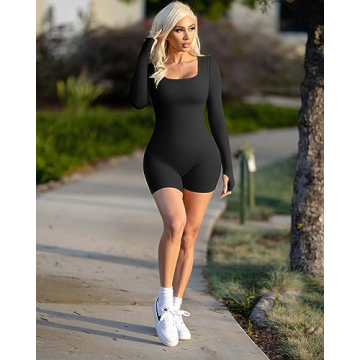 TOB Women's Stylish Ribbed Yoga Rompers for All Occasions