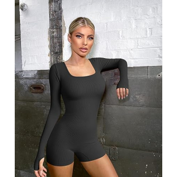 TOB Women's Stylish Ribbed Yoga Rompers for All Occasions