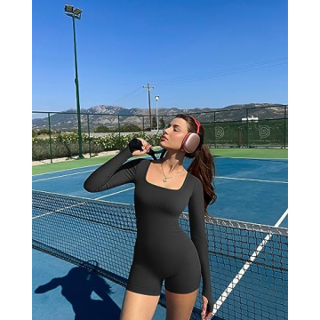 TOB Women's Stylish Ribbed Yoga Rompers for All Occasions