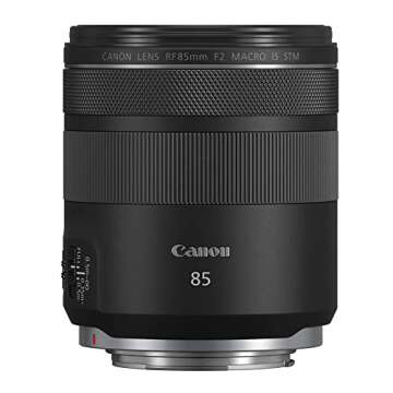 Canon RF 85mm F2 Macro is STM, Compact Medium-Telephoto Black Lens (4234C002)