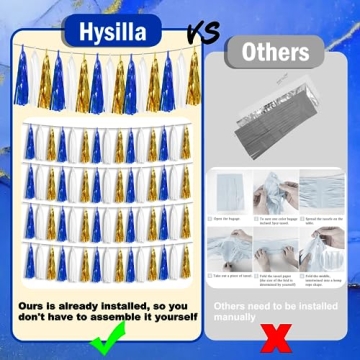 Navy Blue White Gold Tassel Garland Set for Celebrations