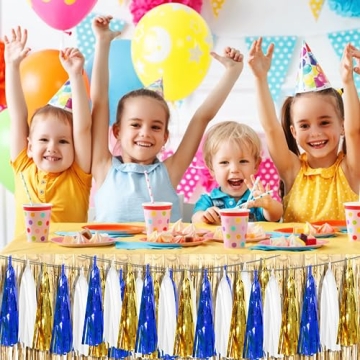 Navy Blue White Gold Tassel Garland Set for Celebrations