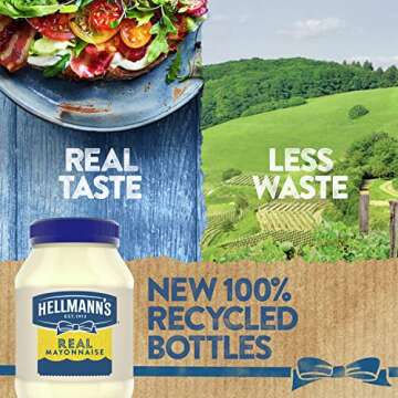 Hellmann's Mayonnaise Real Mayo 1 ct For A Creamy Sandwich Spread or Condiment Rich in Omega-3 ALA, Gluten Free 30 oz