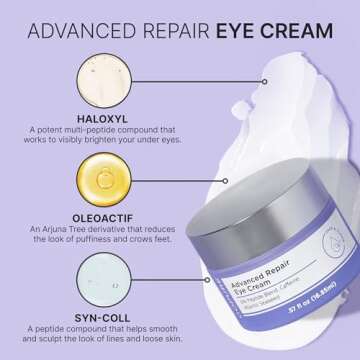 goPure Advanced Repair Eye Cream - Under Eye Cream for Puffiness, Bags, and Dark Circles, Visibly Im...