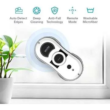 Gladwell, Gecko Robot Window Cleaner, Smart Glass Cleaning Robotic Technology App and Remote, Powered Washer for Table High Windows Ceiling Magnetic Automatic, Outdoor Indoor, White