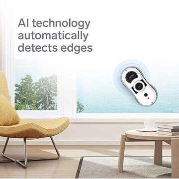Gladwell, Gecko Robot Window Cleaner, Smart Glass Cleaning Robotic Technology App and Remote, Powered Washer for Table High Windows Ceiling Magnetic Automatic, Outdoor Indoor, White
