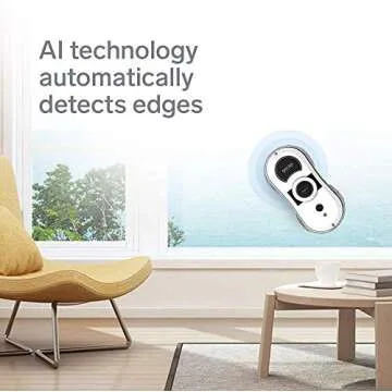 Gladwell, Gecko Robot Window Cleaner, Smart Glass Cleaning Robotic Technology App and Remote, Powered Washer for Table High Windows Ceiling Magnetic Automatic, Outdoor Indoor, White