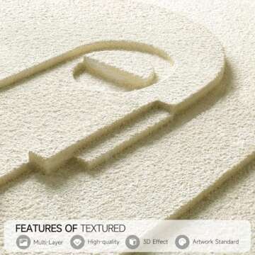 Framed Modern Abstract 3D Textured Wall Art for Living Room, Large 3-Piece Neutral Artwork for Walls...