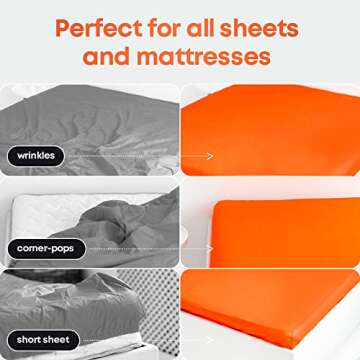 5 STARS UNITED Bed Sheet Straps Set | Easy to Use Adjustable Elastic Fasteners with Metal Clips | Sheet Holders for Corners | Fitted Sheet Clips to Hold Sheets in Place | (4 Pcs White)