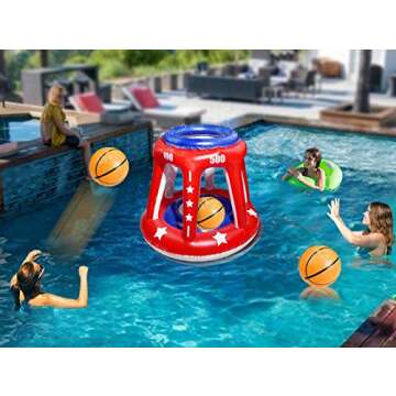 Giant 36'' Pool Basketball Hoop for 4th of July Fun