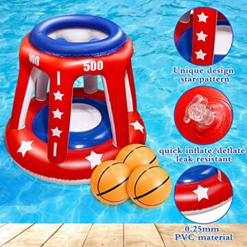 Giant 36'' Pool Basketball Hoop for 4th of July Fun