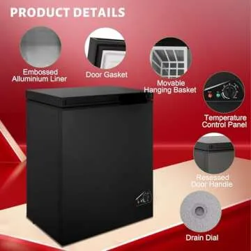 Compact 3.5 Cu.Ft Chest Freezer with Adjustable Temperature