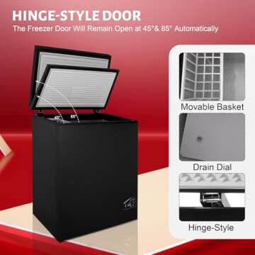 Compact 3.5 Cu.Ft Chest Freezer with Adjustable Temperature