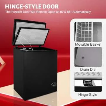 Compact 3.5 Cu.Ft Chest Freezer with Adjustable Temperature