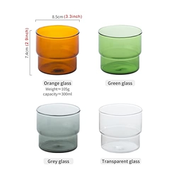 INSETLAN Vintage Glassware: Stackable Colored Drinking Cups