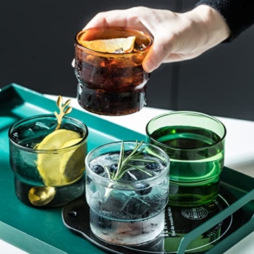 INSETLAN Vintage Glassware: Stackable Colored Drinking Cups