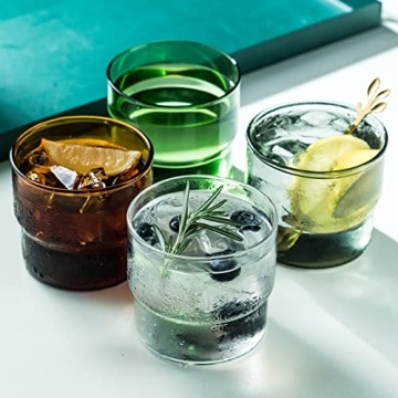 INSETLAN Vintage Glassware: Stackable Colored Drinking Cups