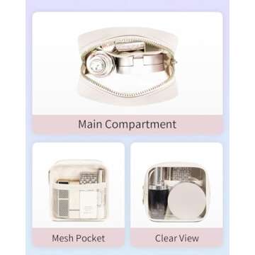 Wandering Nature Clear Makeup Bag for Purse Mini Make up Bag Cute Cosmetic Pouch for Women with Slip...