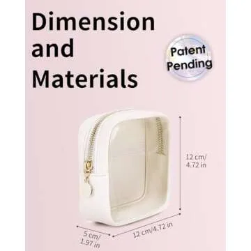 Wandering Nature Clear Makeup Bag for Purse Mini Make up Bag Cute Cosmetic Pouch for Women with Slip-in Pockets Travel Toiletry Essentials Vegan Leather Organizer Pouch,Patent Pending