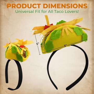 Nicky Bigs Novelties Mini Food Hat Headband - Fun Taco Costume Accessory