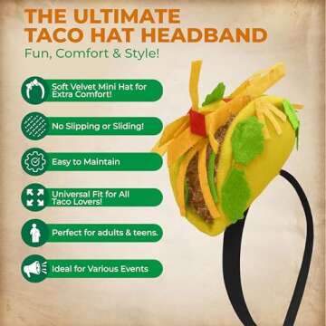 Nicky Bigs Taco Hat Headband - Fun Costume Accessory