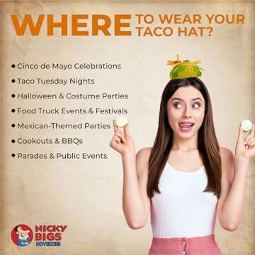 Nicky Bigs Taco Hat Headband - Fun Costume Accessory