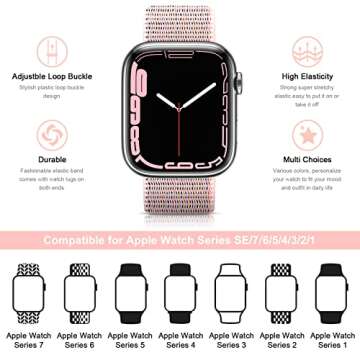 OHOTLOVE Nylon Sport Band Compatible with Apple Watch Band 38mm 40mm 41mm 42mm 44mm 45mm 46mm 49mm, ...