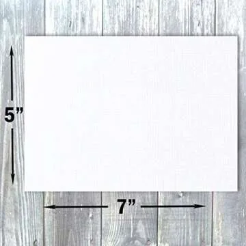Hamilco White Linen Cards and Envelopes - Flat 5" x 7" Cardstock Paper 80lb Cover 50 Pack