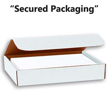 Hamilco White Linen Cards and Envelopes - Flat 5" x 7" Cardstock Paper 80lb Cover 50 Pack