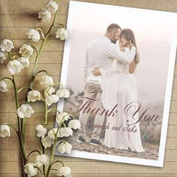 Hamilco White Linen Cards and Envelopes - Flat 5" x 7" Cardstock Paper 80lb Cover 50 Pack