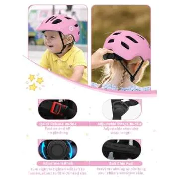 XJD Toddler Helmet Kids Bike Helmet Baby Multi-Sport Adjustable Skateboard Helmet for Kids Boys Girls Infant Helmet Lightweight for Age 1 and Older (Pink, Small: 20.47"- 22.05" / 52-56 cm)