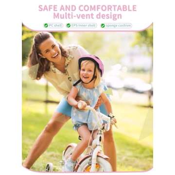 XJD Toddler Helmet Kids Bike Helmet Baby Multi-Sport Adjustable Skateboard Helmet for Kids Boys Girls Infant Helmet Lightweight for Age 1 and Older (Pink, Small: 20.47"- 22.05" / 52-56 cm)