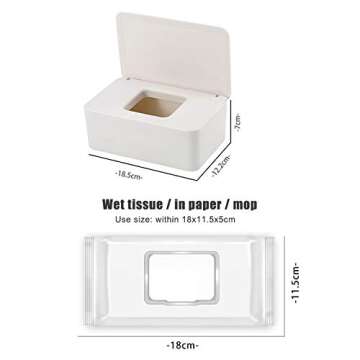 wastreake Wipes Dispenser Holder, Dustproof Tissue Storage Box Case Wet Wipes Dispenser Holder with Lid for Home Office Desk (Black)