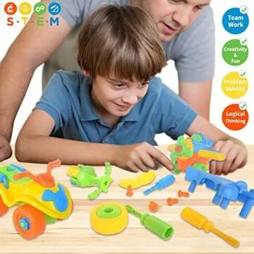 Take Apart Toys (Pack of 5), STEM Learning Vehicles Play Set, Builds Problem Solving and Fine Motor Skills for Boys Girls Toddlers Age 3 4 5 6 Years Old | Gift Idea for Engineering, Building Toys