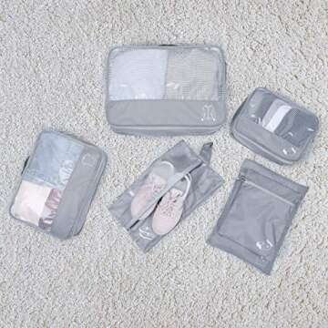 Keenstone 6-Set Packing Cubes for Travel & Home Organization
