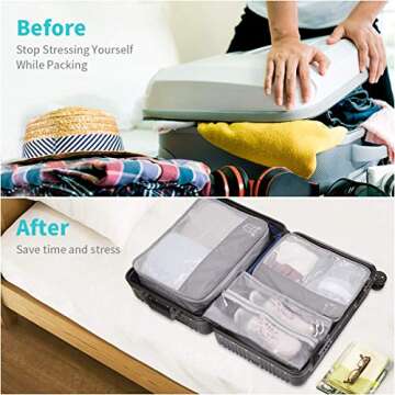 Keenstone 6-Set Packing Cubes for Travel & Home Organization