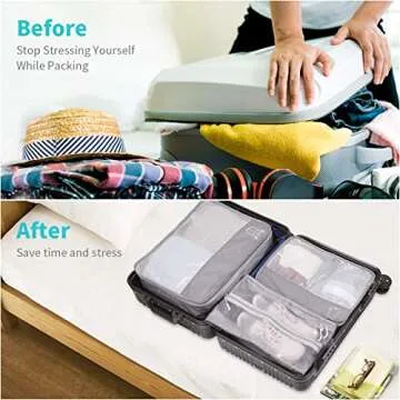 Keenstone 6-Set Packing Cubes for Travel & Home Organization