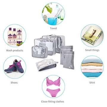 Keenstone 6-Set Packing Cubes for Travel & Home Organization