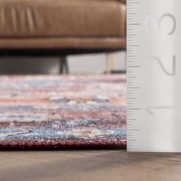 nuLOOM 5' x 8' SpinClean Machine Washable Stain-Resistant Area Rug with Non Slip Backing, Low Profil...