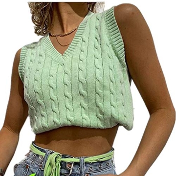 TSSOE Women's Vintage Argyle Plaid Knitted Sweater Vest - Trendy Y2K Style for Every Occasion