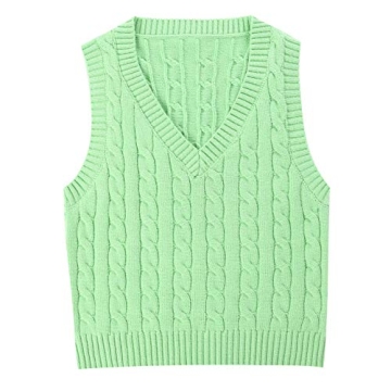 TSSOE Women's Vintage Argyle Plaid Sweater Vest Knitted