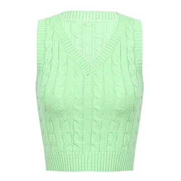 TSSOE Women's Vintage Argyle Plaid Sweater Vest Knitted