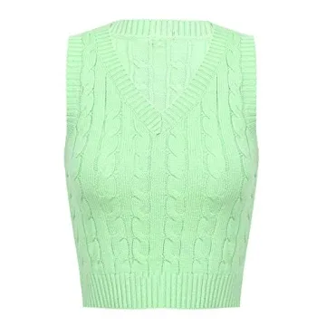 TSSOE Women's Vintage Argyle Plaid Sweater Vest Knitted