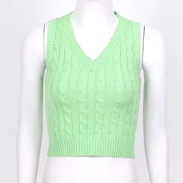 TSSOE Women's Vintage Argyle Plaid Sweater Vest Knitted